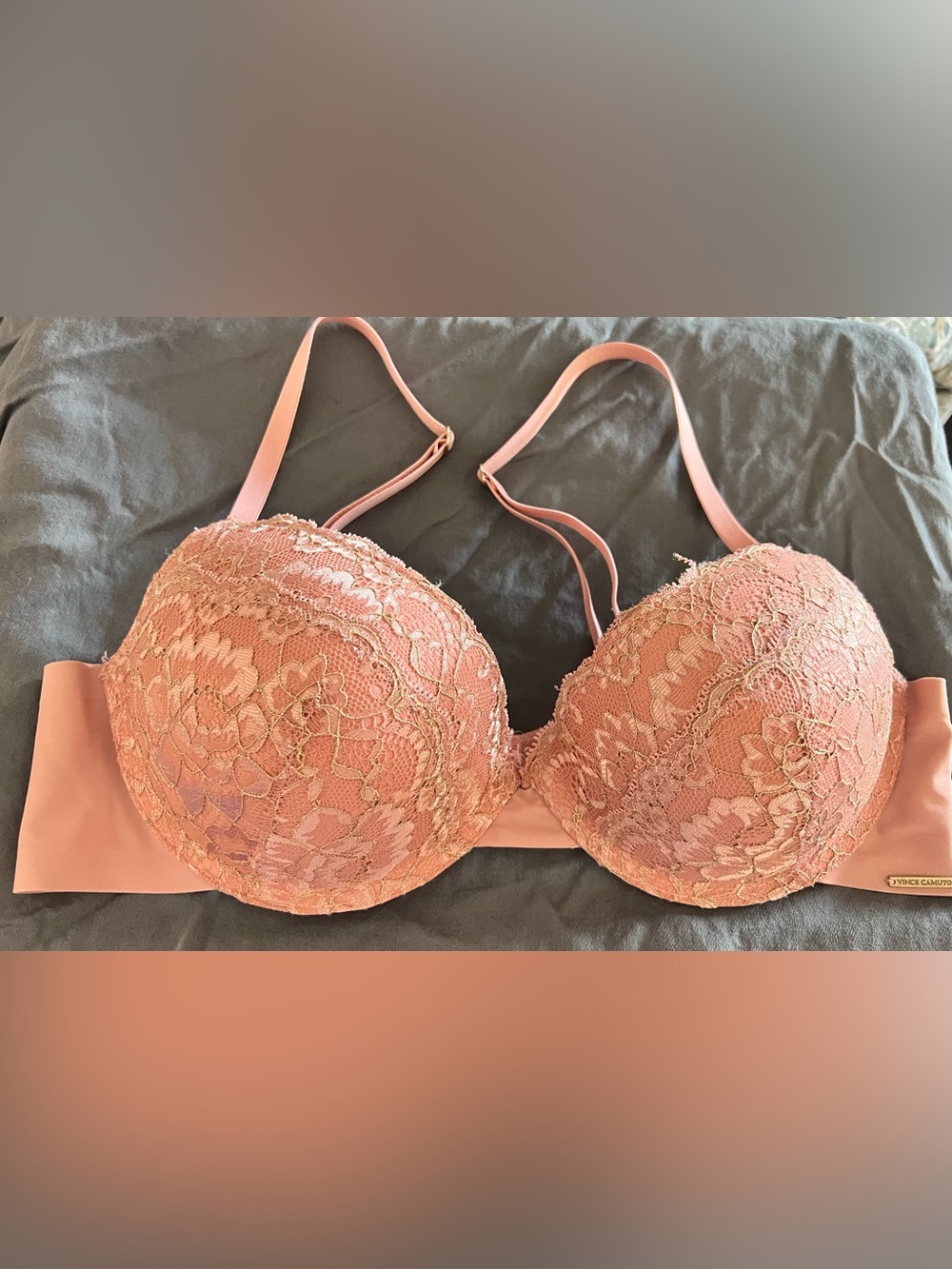 Vince Camuto Lace Push-Up Bra in Dusty Coral -36C